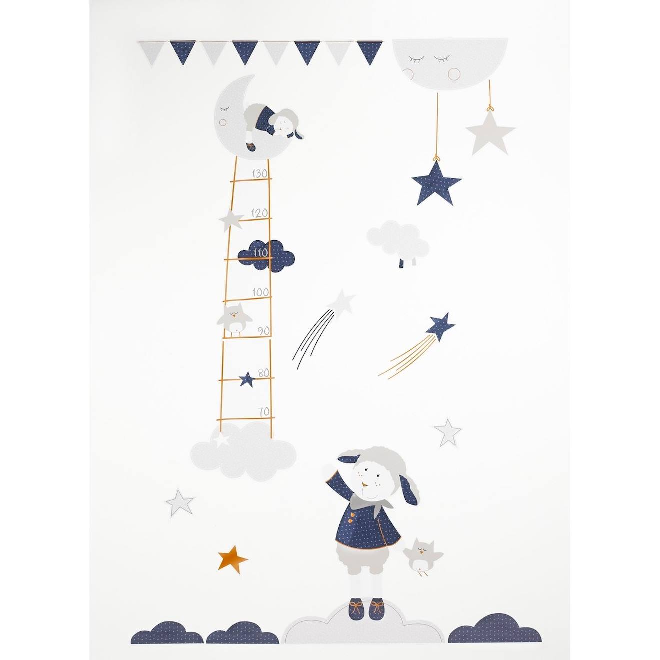 Stickers Muraux Mouton En Papier Blanc