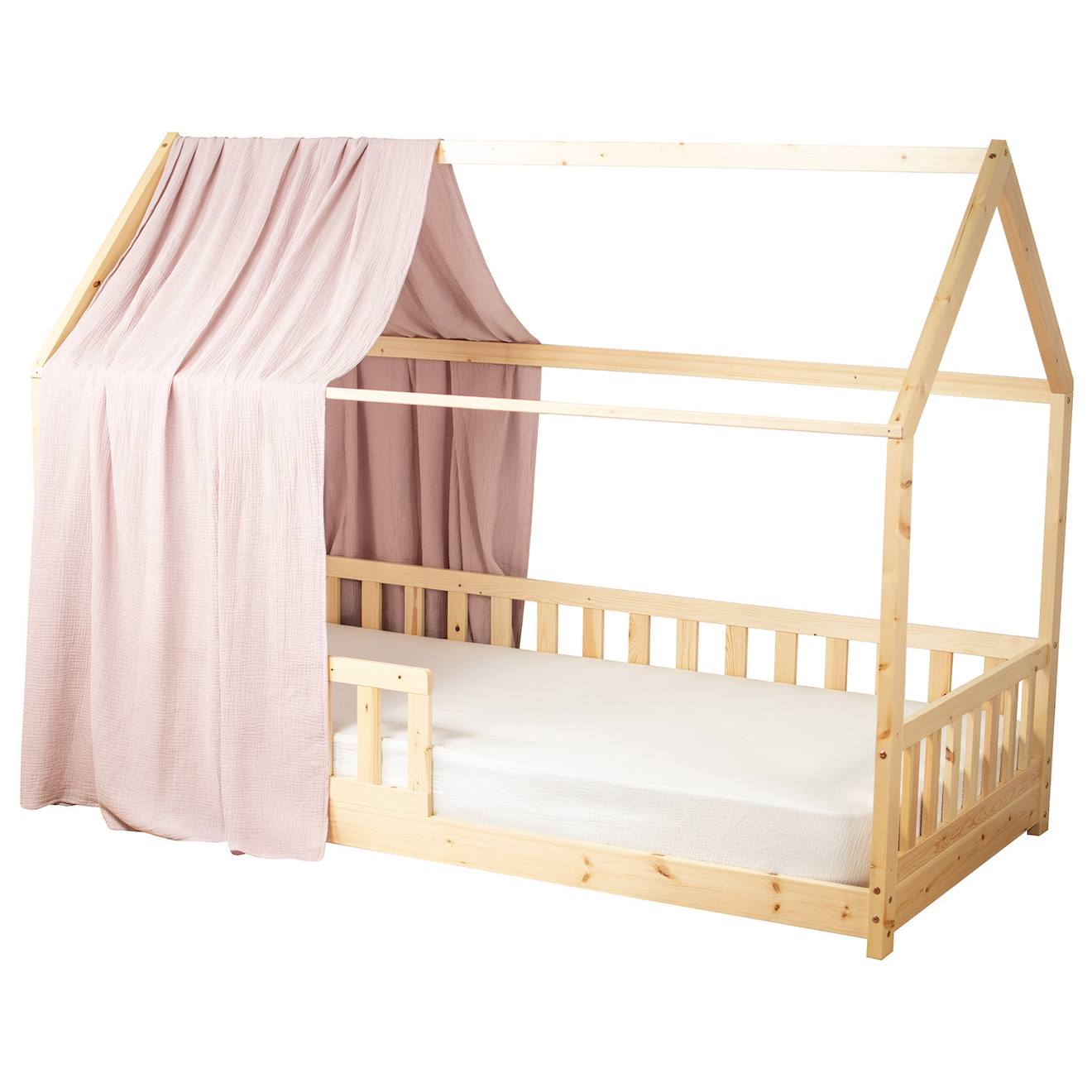 Ciel De Lit Cabane En Gaze De Coton Solo 390 Cm Rose