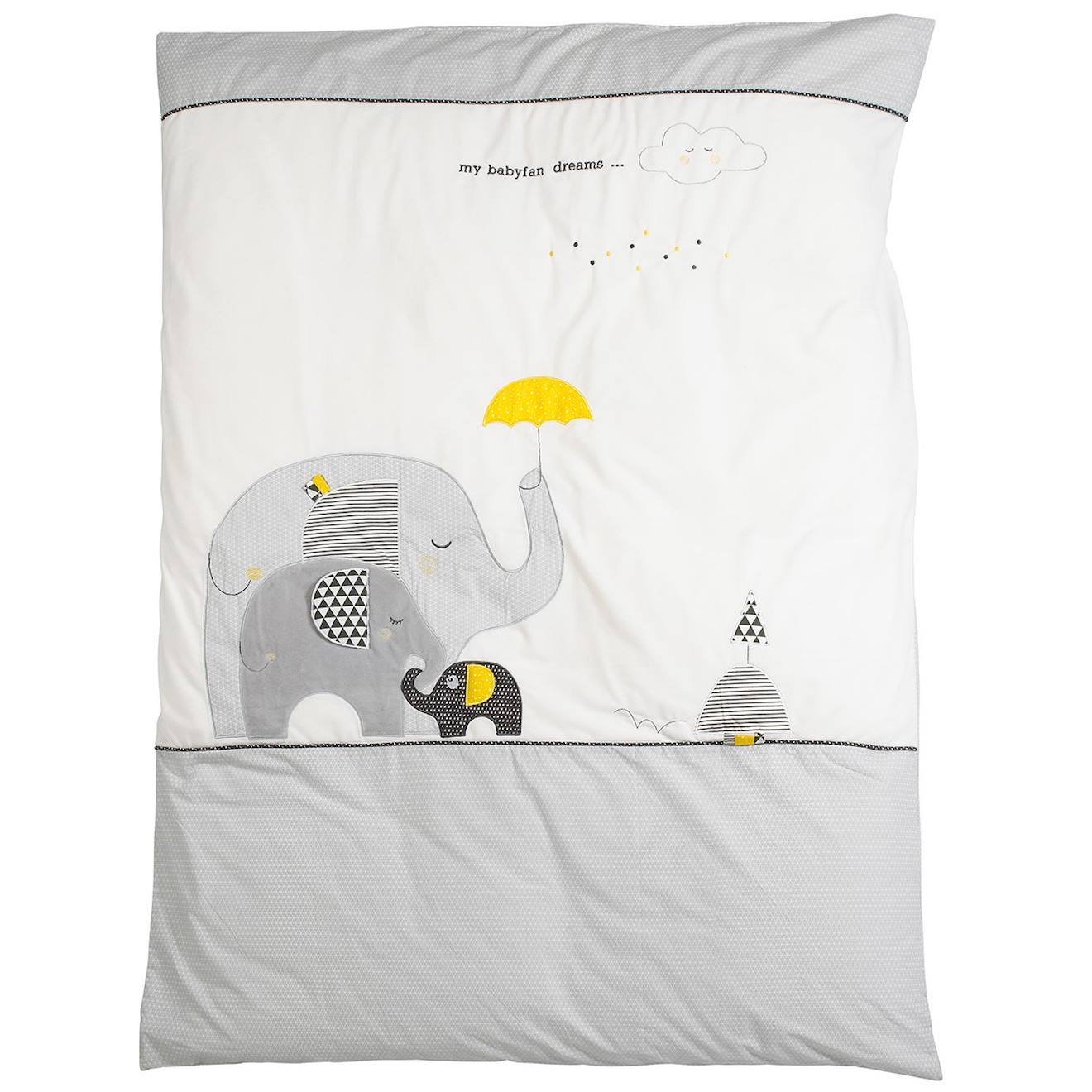 Housse De Couette Et Taie En Coton Gris