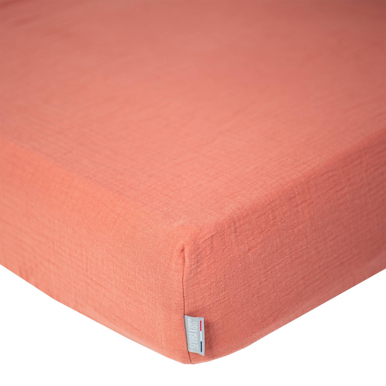 Drap Housse Uni En Gaze De Coton Terracotta