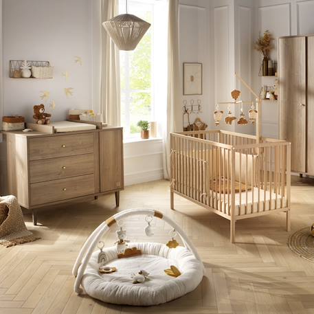 Lit bébé tout barreaux en bois - first Blanc+Marron 6 - vertbaudet enfant 