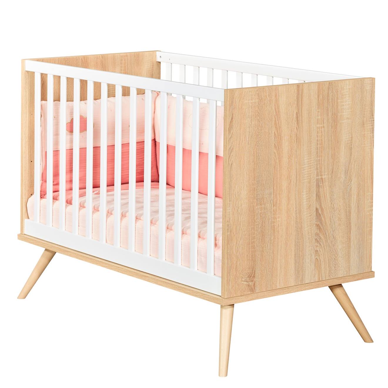Lit Bébé À Barreaux En Bois - Seventies Marron