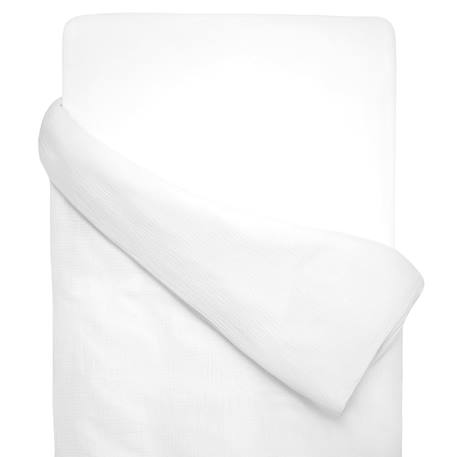 Housse de couette en gaze de coton jeanne Beige+Blanc+Blanc à pois or+Bleu+Camel+Écru+Gris clair+Rose+Terracotta+Vert de gris 7 - vertbaudet enfant 