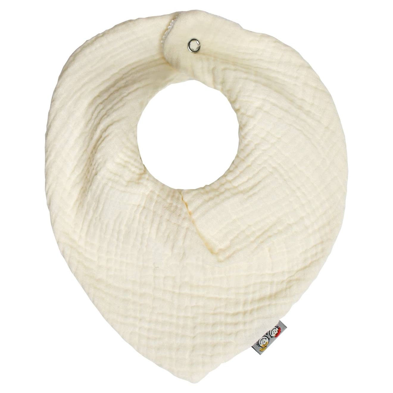 Bavoir Bandana Gaze De Coton Jeanne Écru