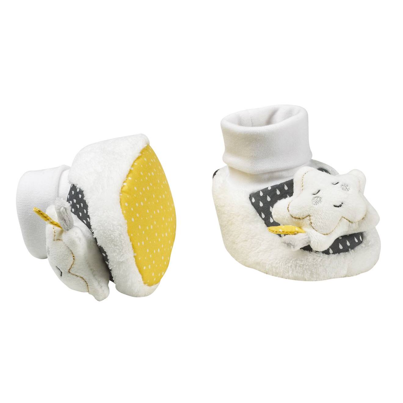 Chaussons Bébé En Velours - Babyfan Blanc