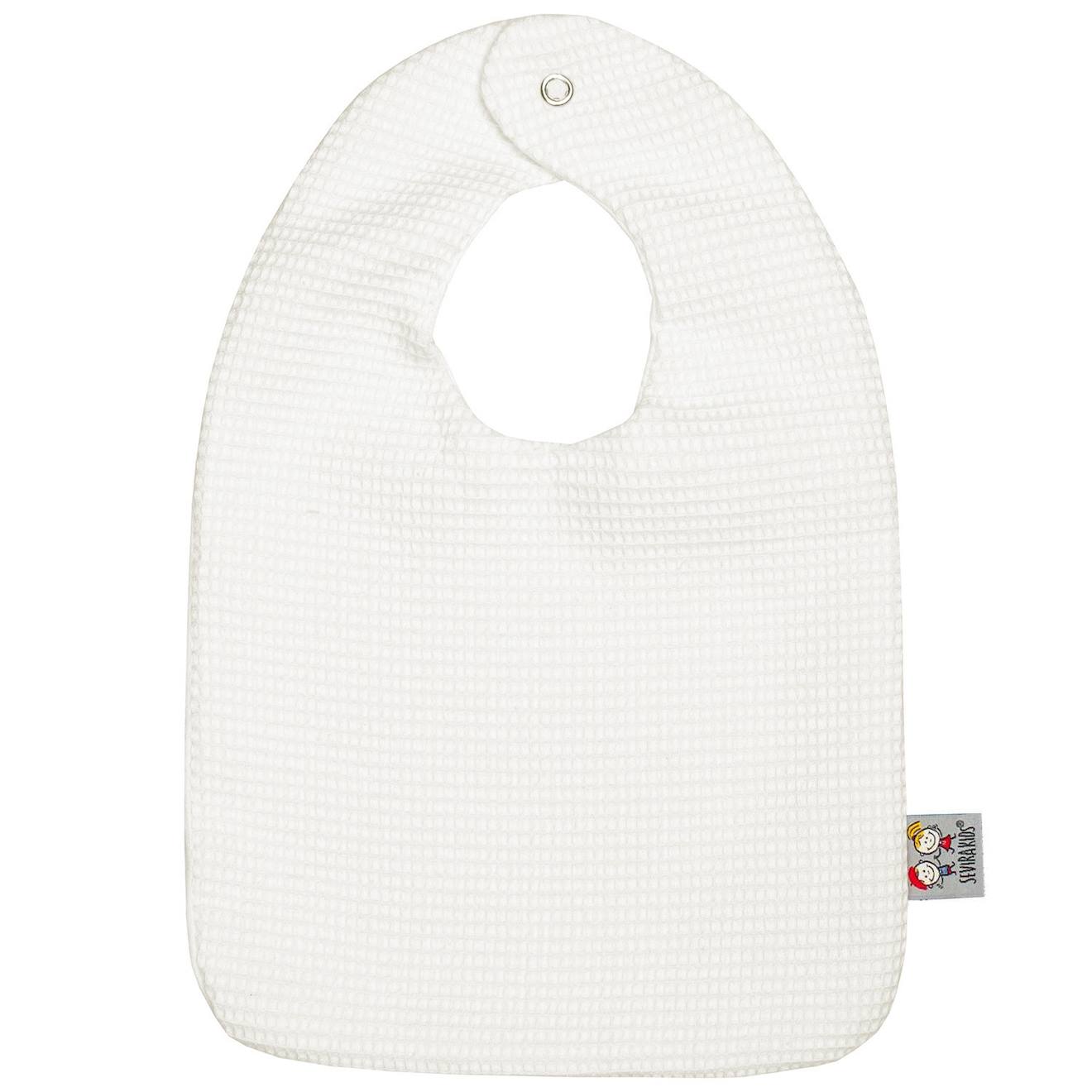 Bavoir Bébé En Coton Nid D'abeille Écru