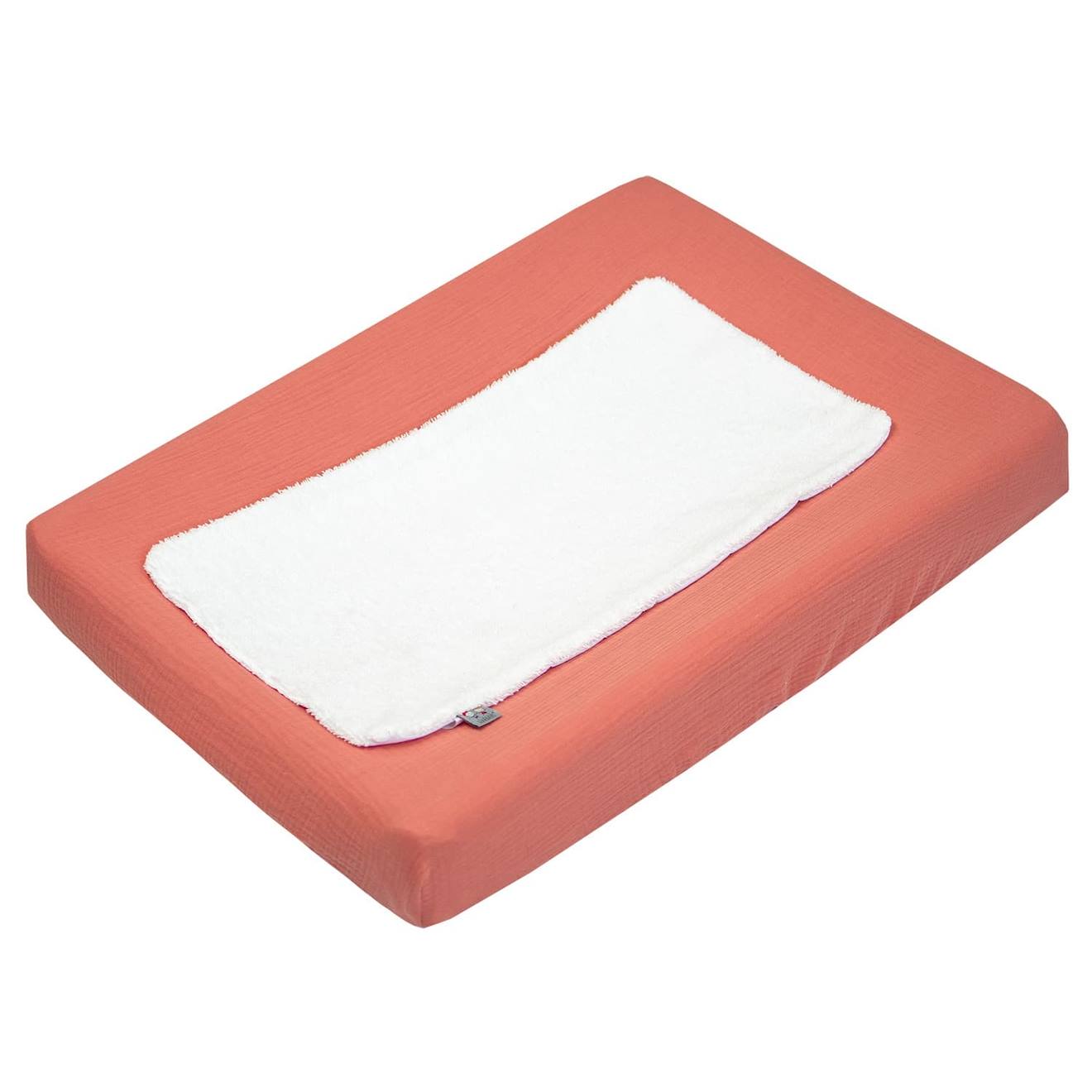 Housse De Matelas À Langer + Éponge Bambou Jeanne Terracotta