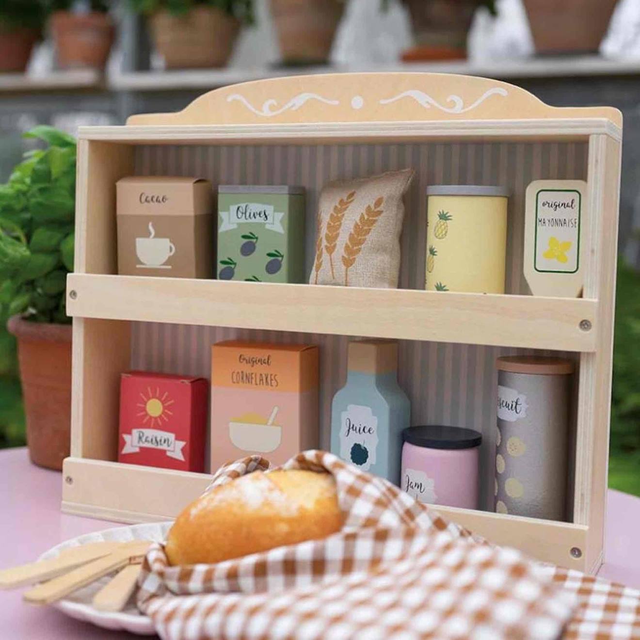 Jouet Ancien épicerie En Bois Et Fer Blanc Avec Factices - France - Occasion