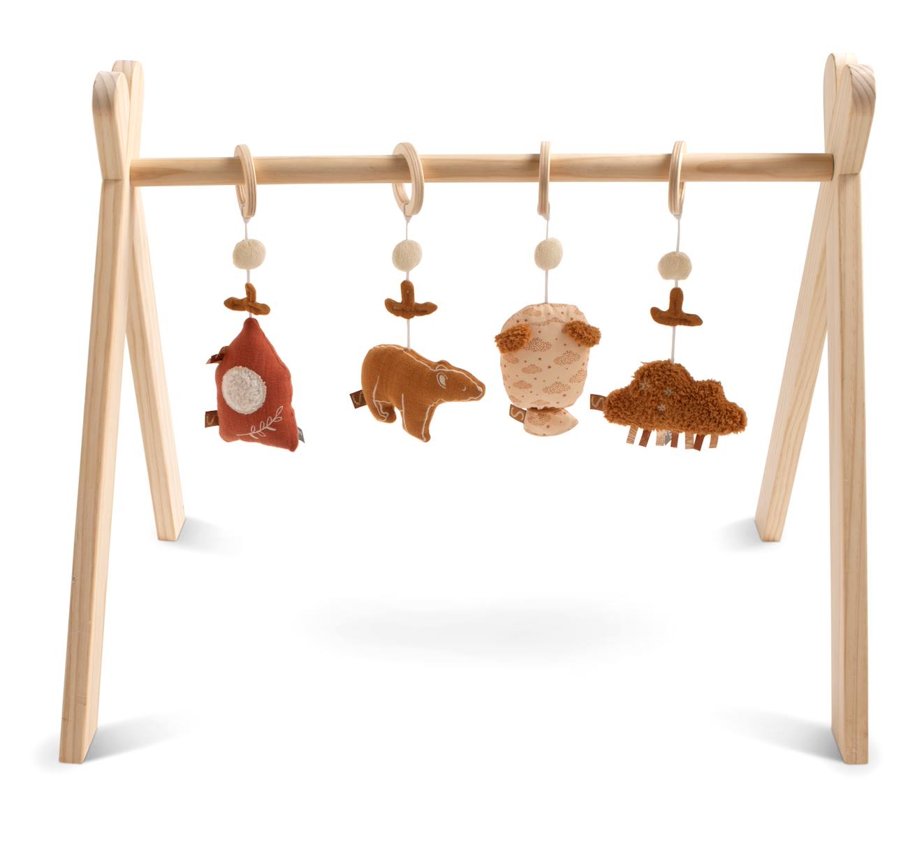 Sauthon - Arche D'éveil Bois Avec 4 Jouets Marron