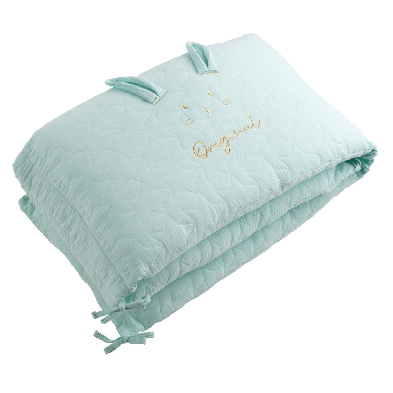 Tour De Lit Bébé En Coton - Original Bleu Ciel