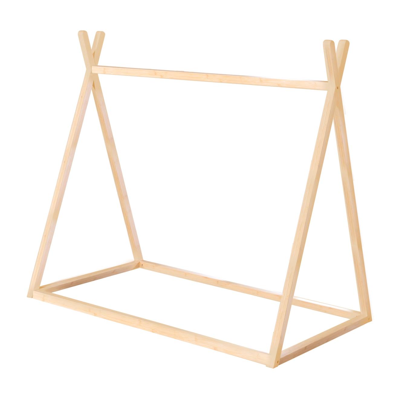 Lit Tipi En Bambou Fsc® Pour Enfant - Lit Montessori Au Sol Naturel