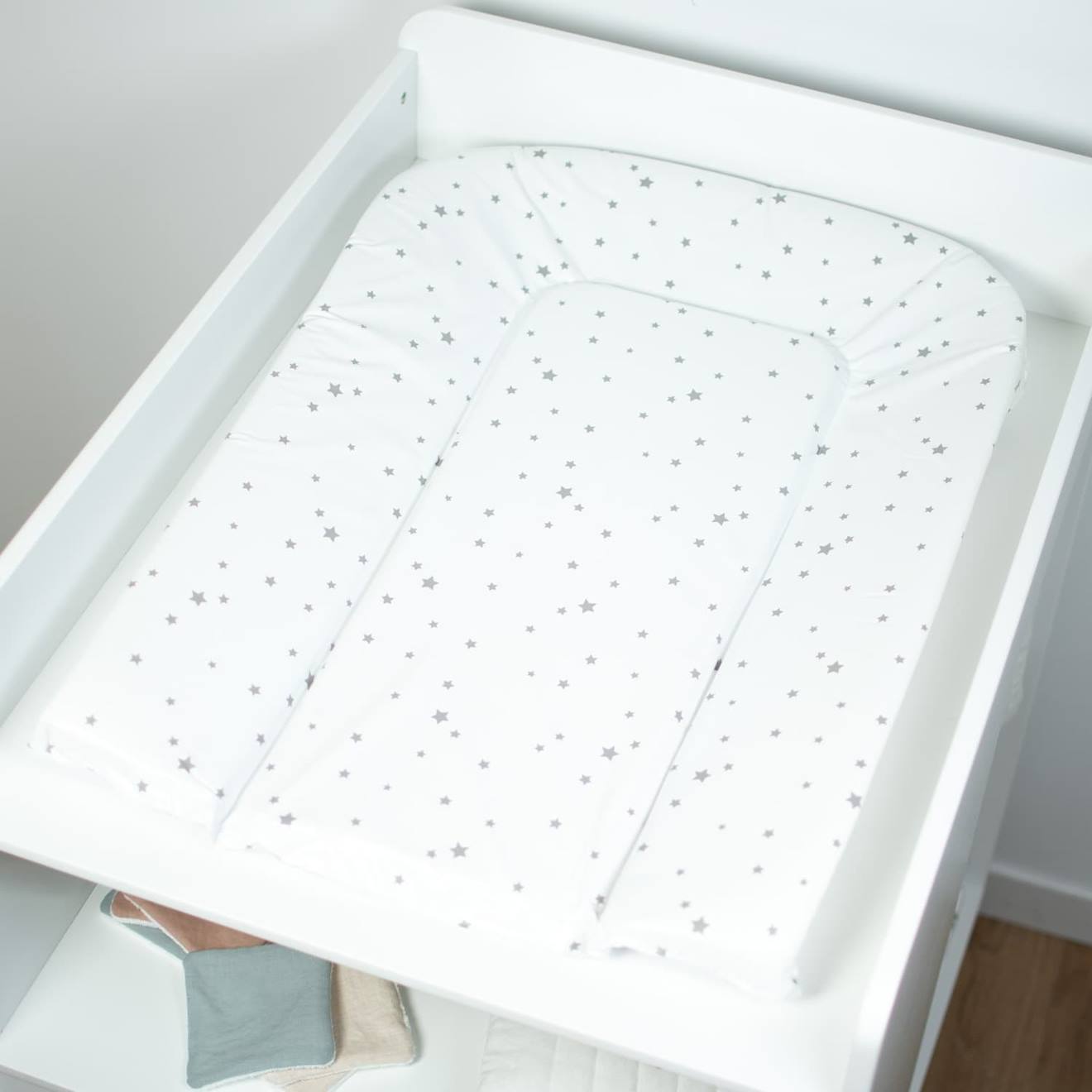 Matelas À Langer Luxe Petites Étoiles Blanc (Sevira Kids) - Image 2
