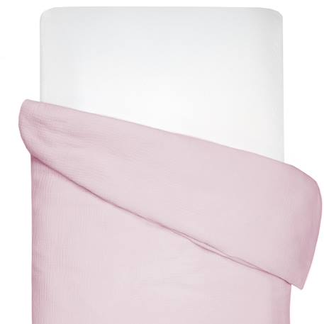Housse de couette en gaze de coton jeanne Beige+Blanc+Blanc à pois or+Bleu+Camel+Écru+Gris clair+Rose+Terracotta+Vert de gris 40 - vertbaudet enfant 