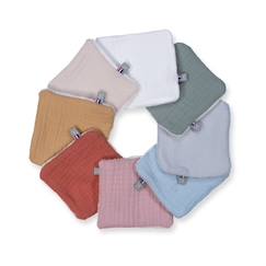 Puériculture-Lot de 8 lingettes lavables bambou et gaze de coton jeanne
