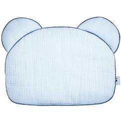 Chambre et rangement-Oreiller bébé plat ourson en gaze de coton jeanne