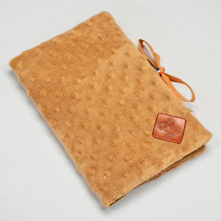 Protège carnet de santé en minky Bleu+Camel+Denim+Écru+Gris+Rose+Vert émeraude 8 - vertbaudet enfant 