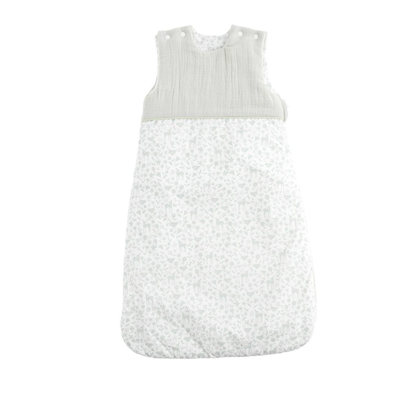Gigoteuse Ouatinée Bébé En Coton Blanc/bleu