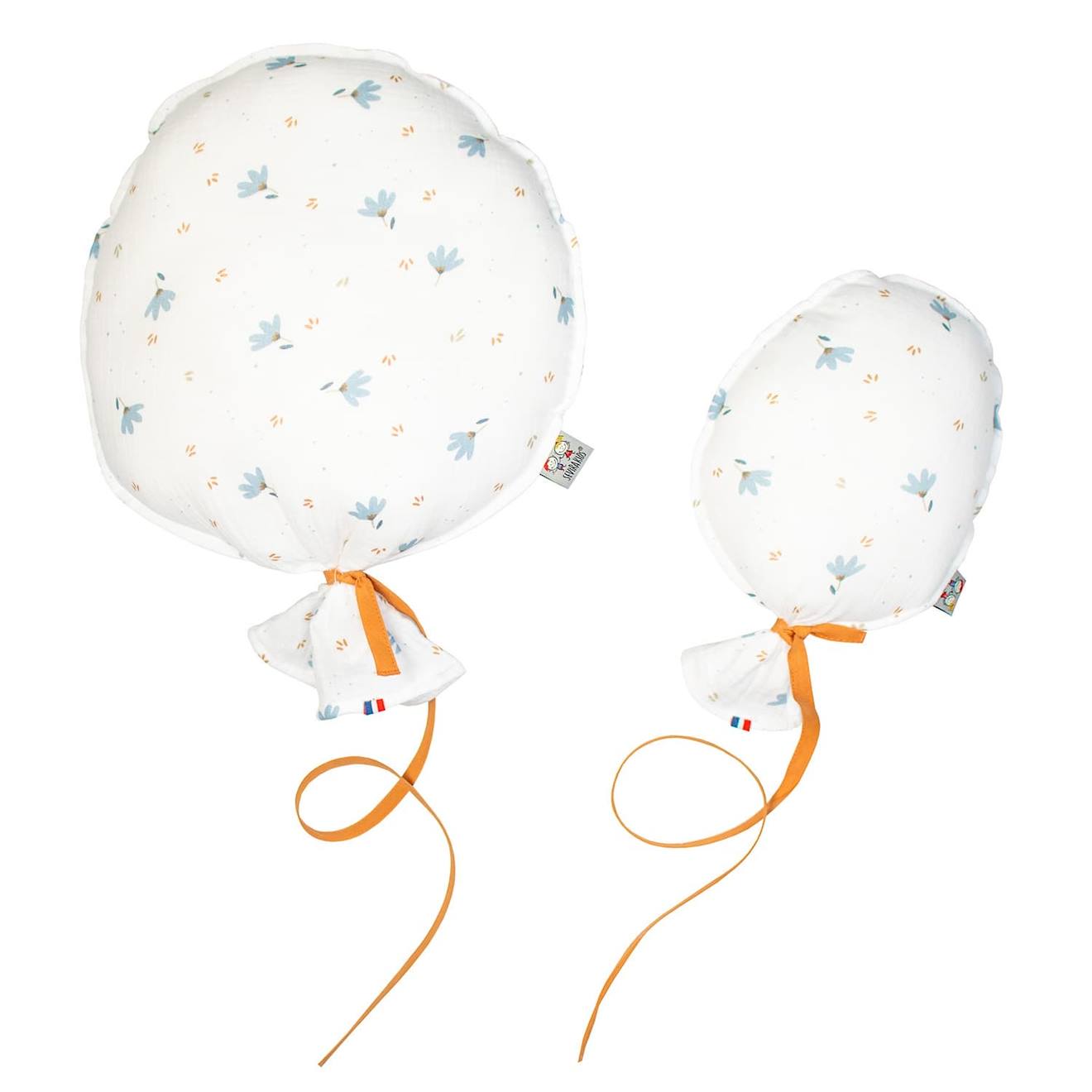Ballon Mural Décoratif - Taille S 28cm Blanc Imprimé Bleuet