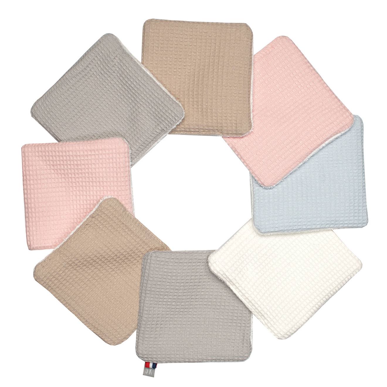 Lingettes Bébé Lavables 8 Pièces Nid D'abeille & Bambou Multicolore