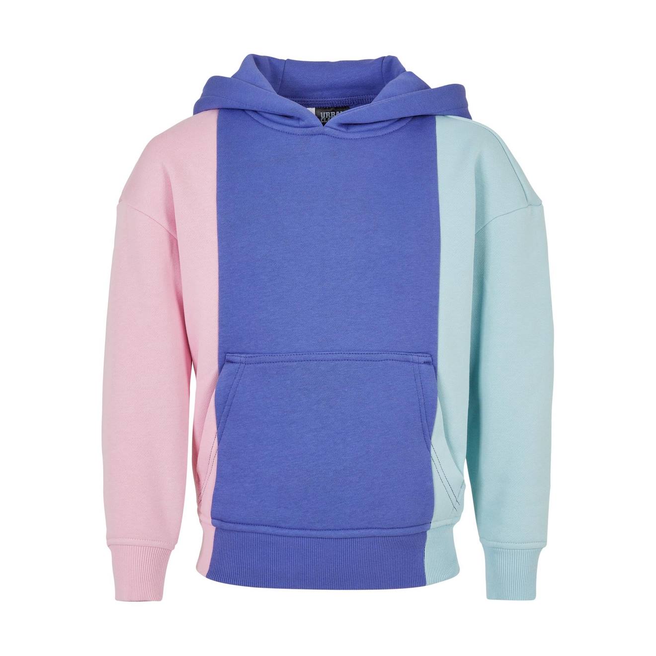 Sweat À Capuche Coton Rose Clair / Bleu Barbeau / Bl