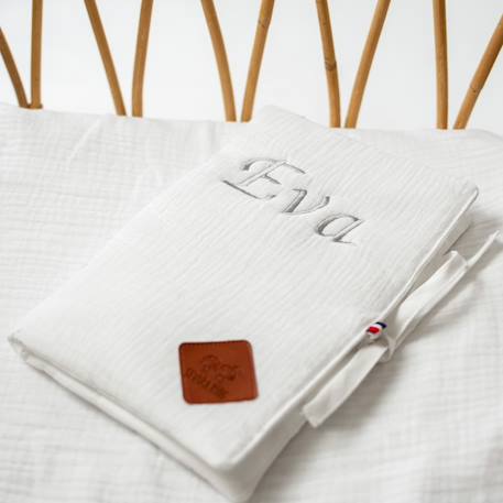 Protège carnet de santé en gaze de coton jeanne Beige+Blanc+Blanc à pois or+Bleu+Camel+Écru+Gris clair+Terracotta+Vert de gris+Vieux rose 10 - vertbaudet enfant 