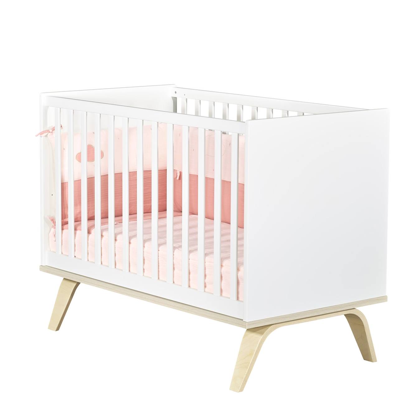 Lit Bébé À Barreaux En Bois Blanc
