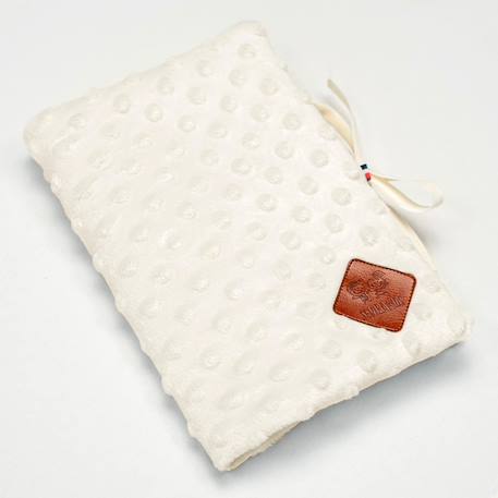 Protège carnet de santé en minky Bleu+Camel+Denim+Écru+Gris+Rose+Vert émeraude 14 - vertbaudet enfant 