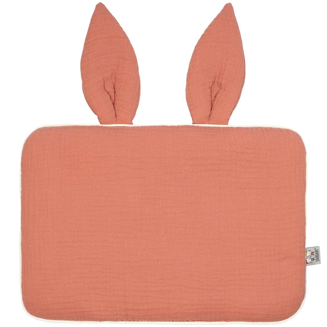 Oreiller Plat Lapin En Gaze De Coton Jeanne Terracotta