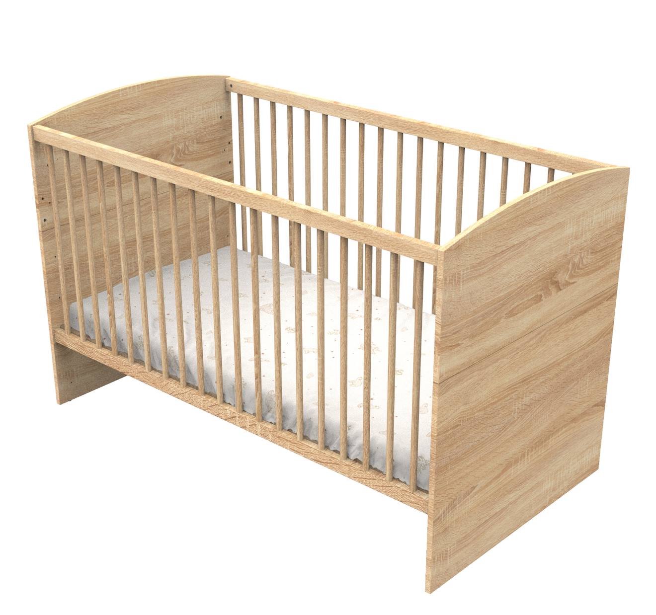 Lit Bébé Évolutif - Little Big Bed En Bois Décor Chêne Doré - Azur Marron