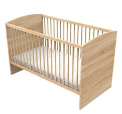 Chambre et rangement-Lit bébé évolutif - little big bed en bois décor chêne doré - azur