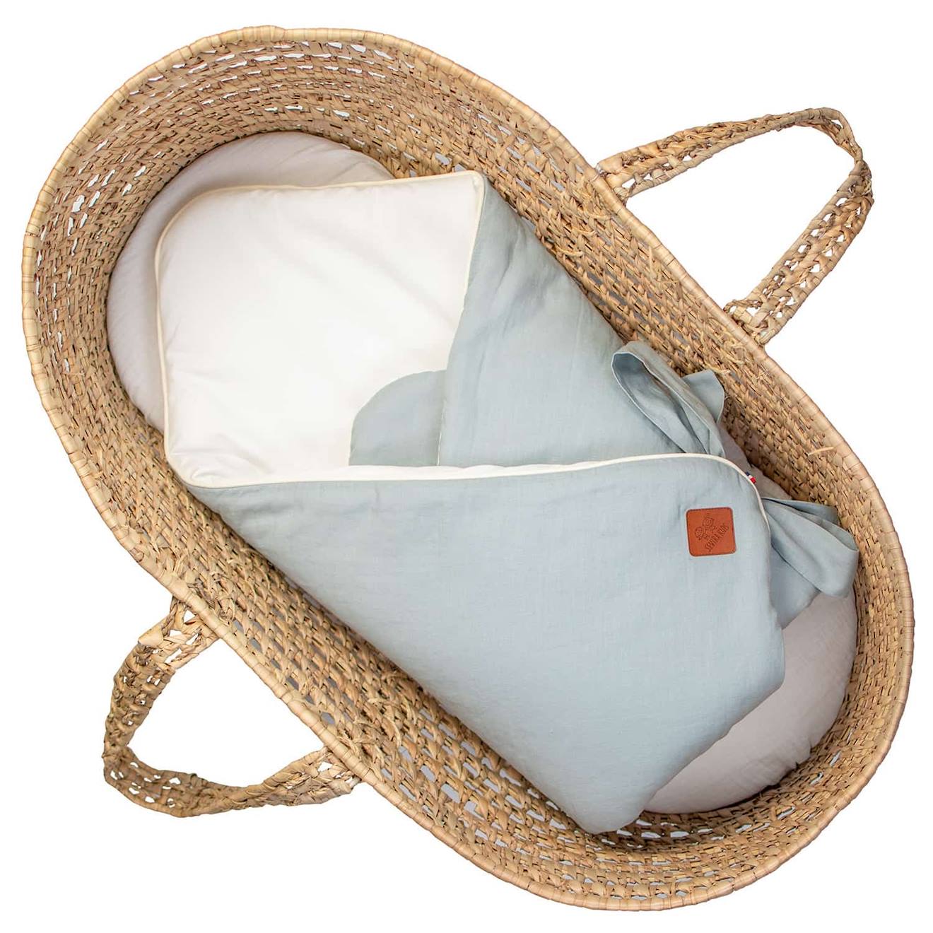 Couverture D'emmaillotage En Lin Vert De Gris