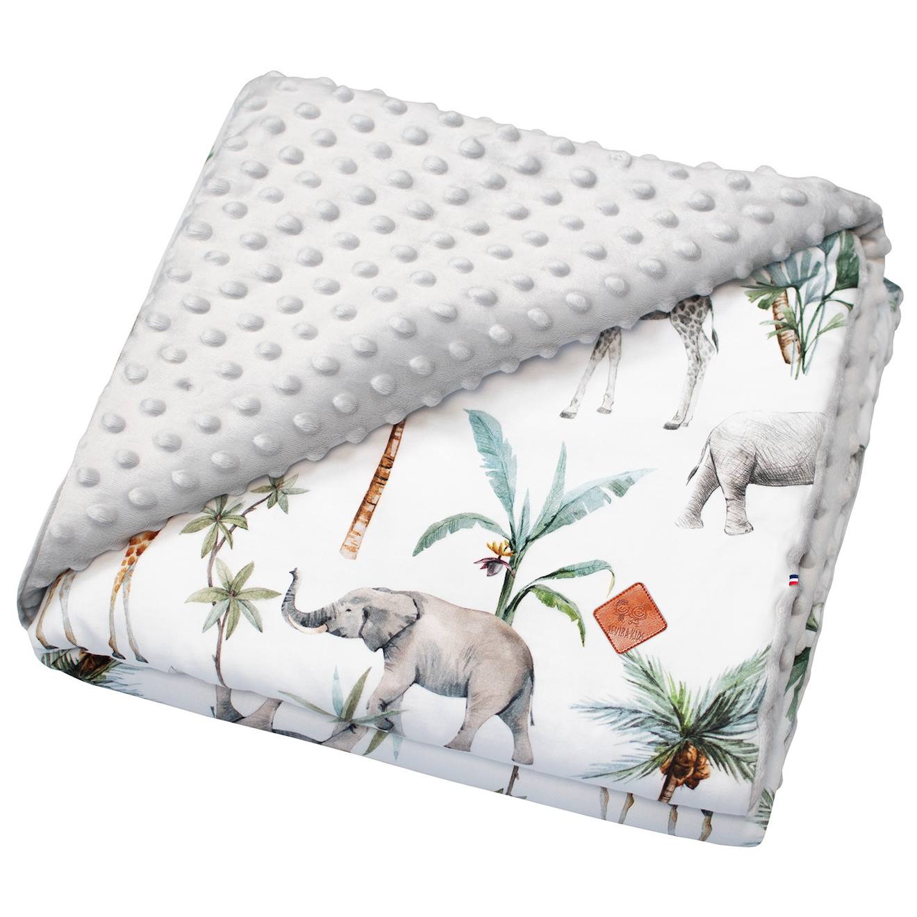 Couverture Réversible En Minky Safari Gris