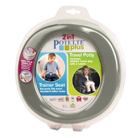 Pot nomade 2 en 1 réducteur de wc Gris+Vert menthe 4 - vertbaudet enfant 