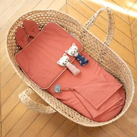 Oreiller plat lapin en gaze de coton jeanne Beige+Blanc+Blanc à pois or+Bleu+Camel+Écru+Gris clair+Terracotta+Vert de gris 42 - vertbaudet enfant 