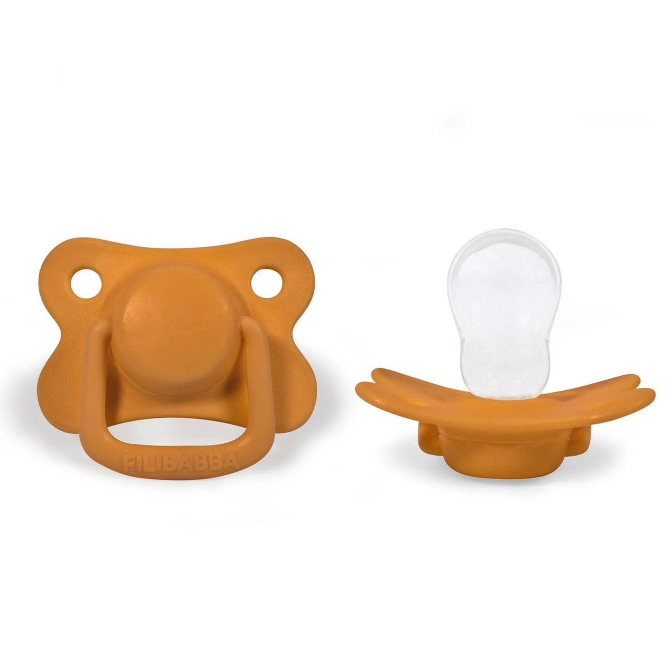 Filibabba - Lot De 2 Sucettes Anatomique En Silicone Moutarde