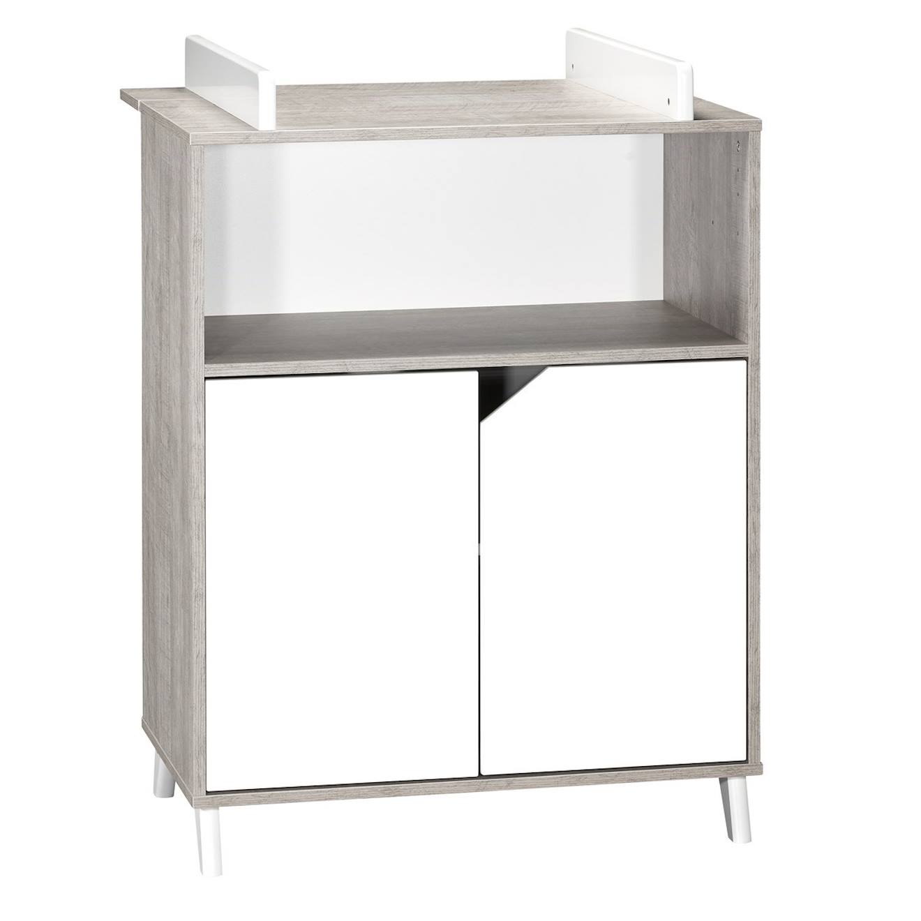 Baby Price - Commode À Langer Bébé En Bois Blanc/gris