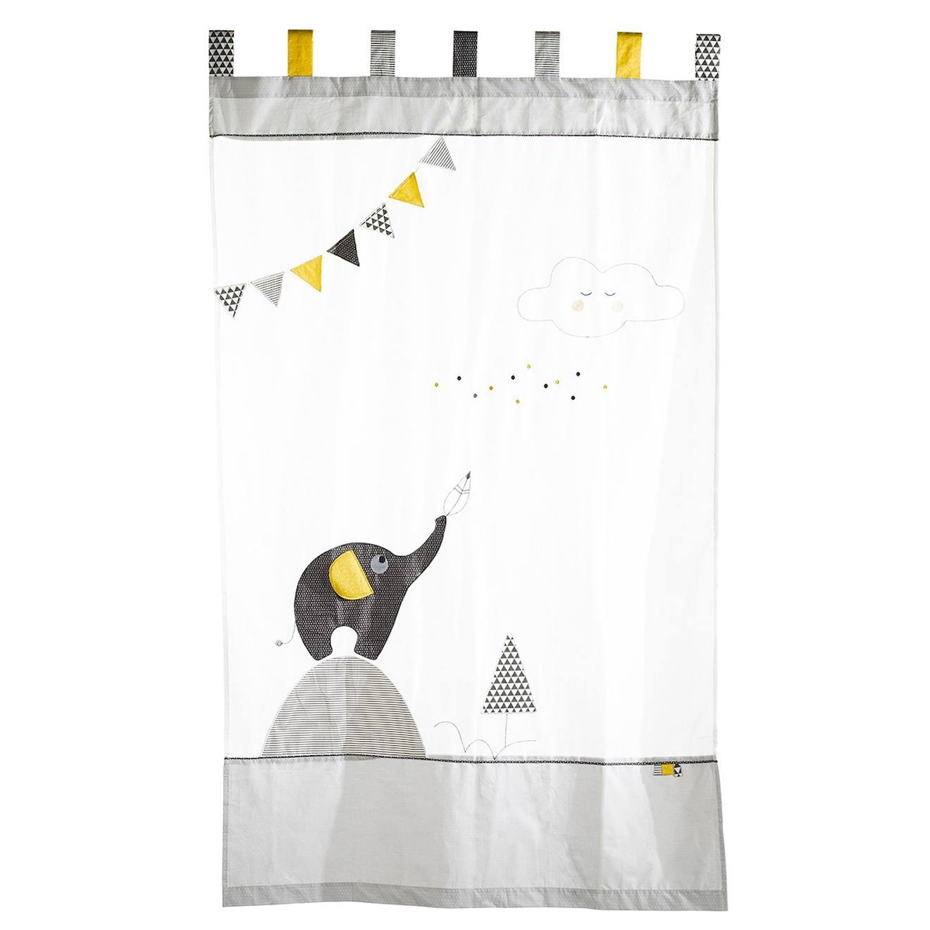 Rideau À Pattes En Coton Gris
