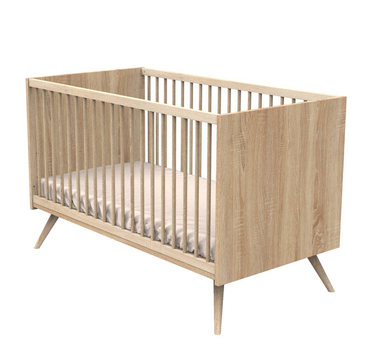Lit Bébé Évolutif En Bois Marron