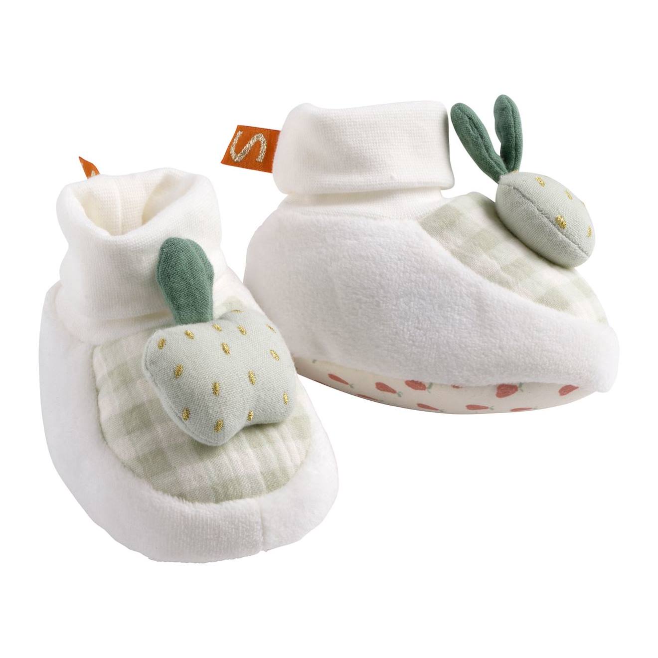 Chaussons Bébé En Velours Blanc