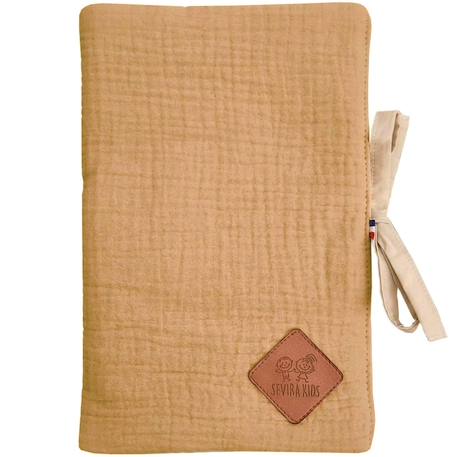 Protège carnet de santé en gaze de coton jeanne Beige+Blanc+Blanc à pois or+Bleu+Camel+Écru+Gris clair+Terracotta+Vert de gris+Vieux rose 19 - vertbaudet enfant 