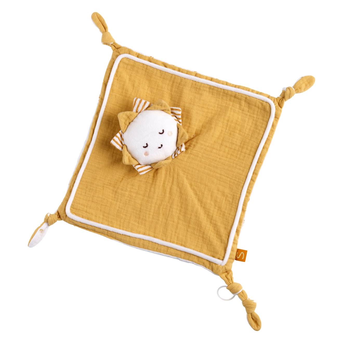 Doudou Mouchoir Soleil En Coton Blanc