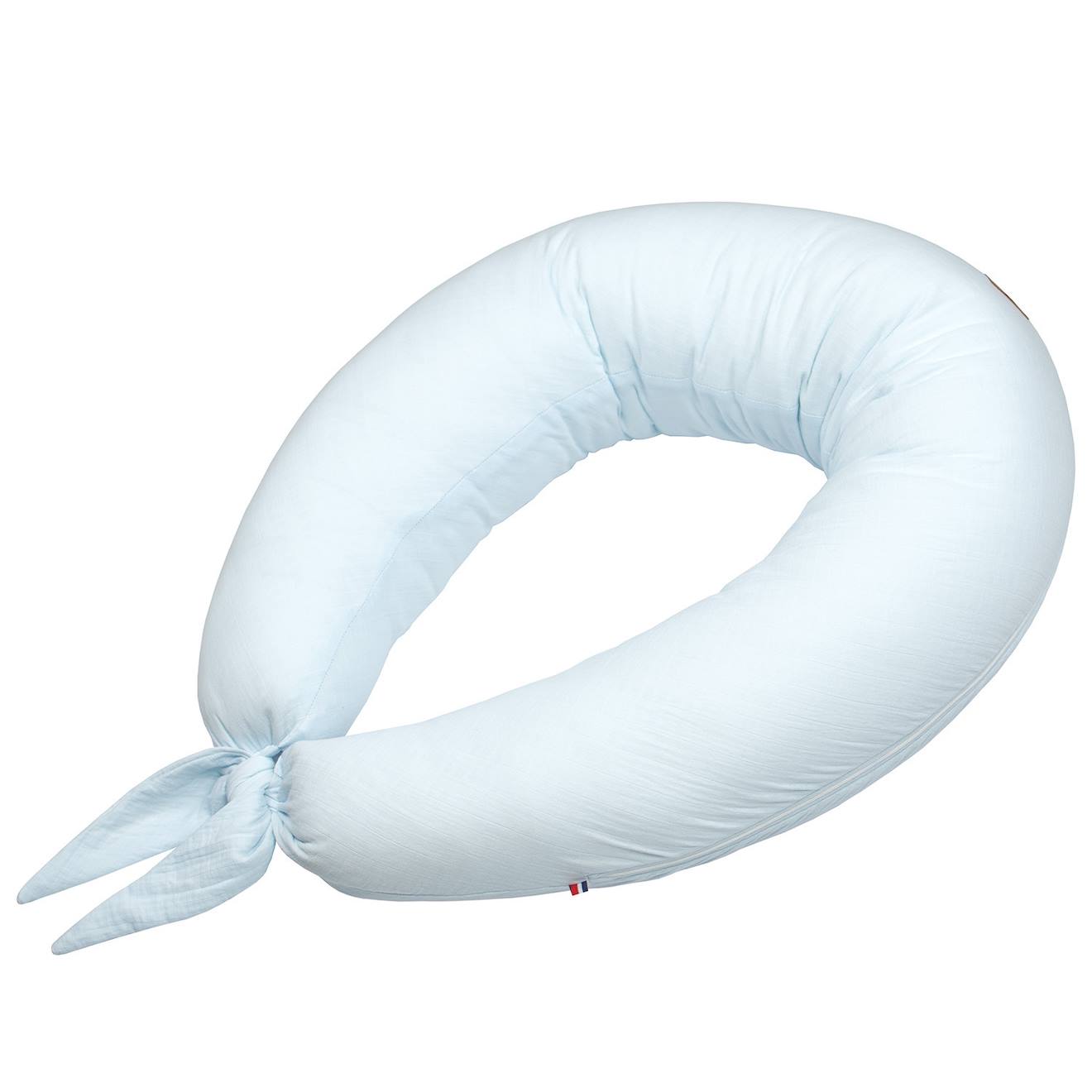 Sevira kids - Coussin De Maternité Et D'allaitement + Housse En Gaze De Coton Bleu