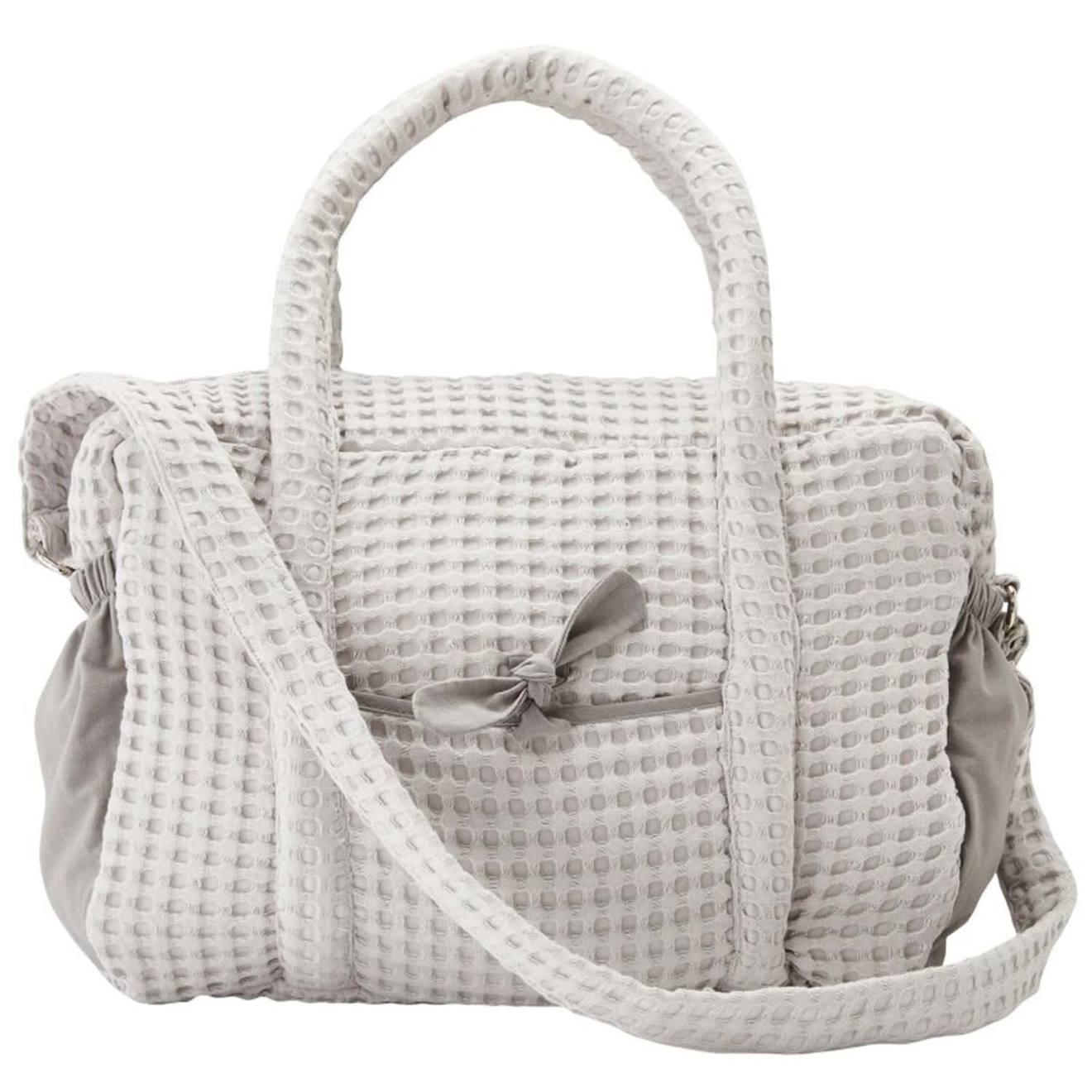 Sac À Langer En Coton Gaufré Gris