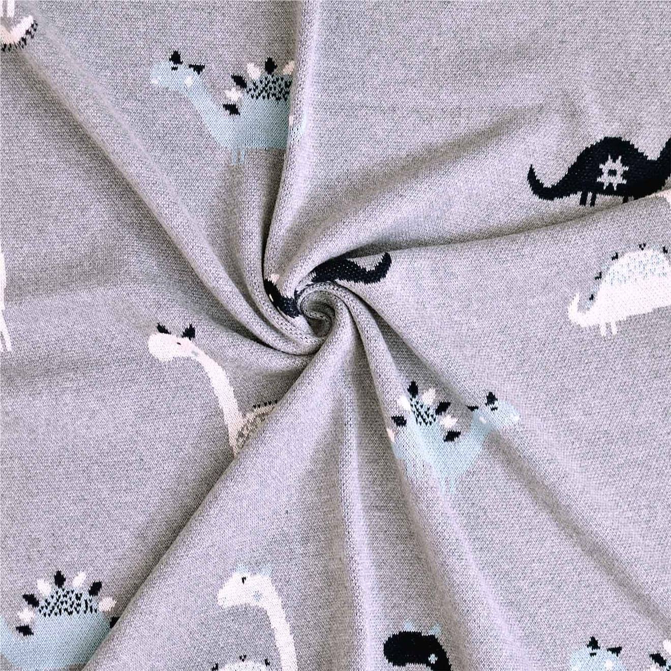 Couverture En Coton Bio Gots Gris, Dino