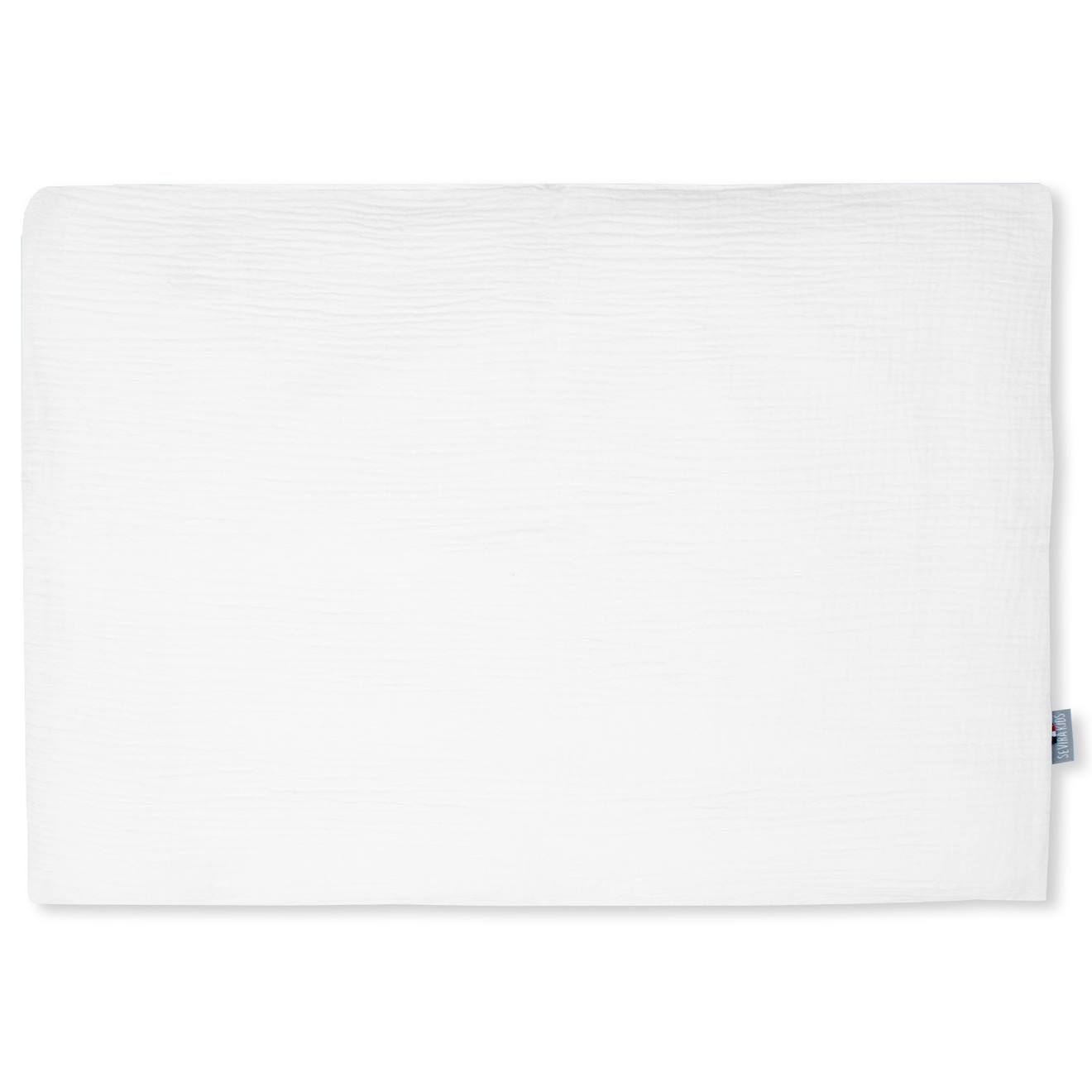 Taie D'oreiller Unie En Double Gaze De Coton Blanc