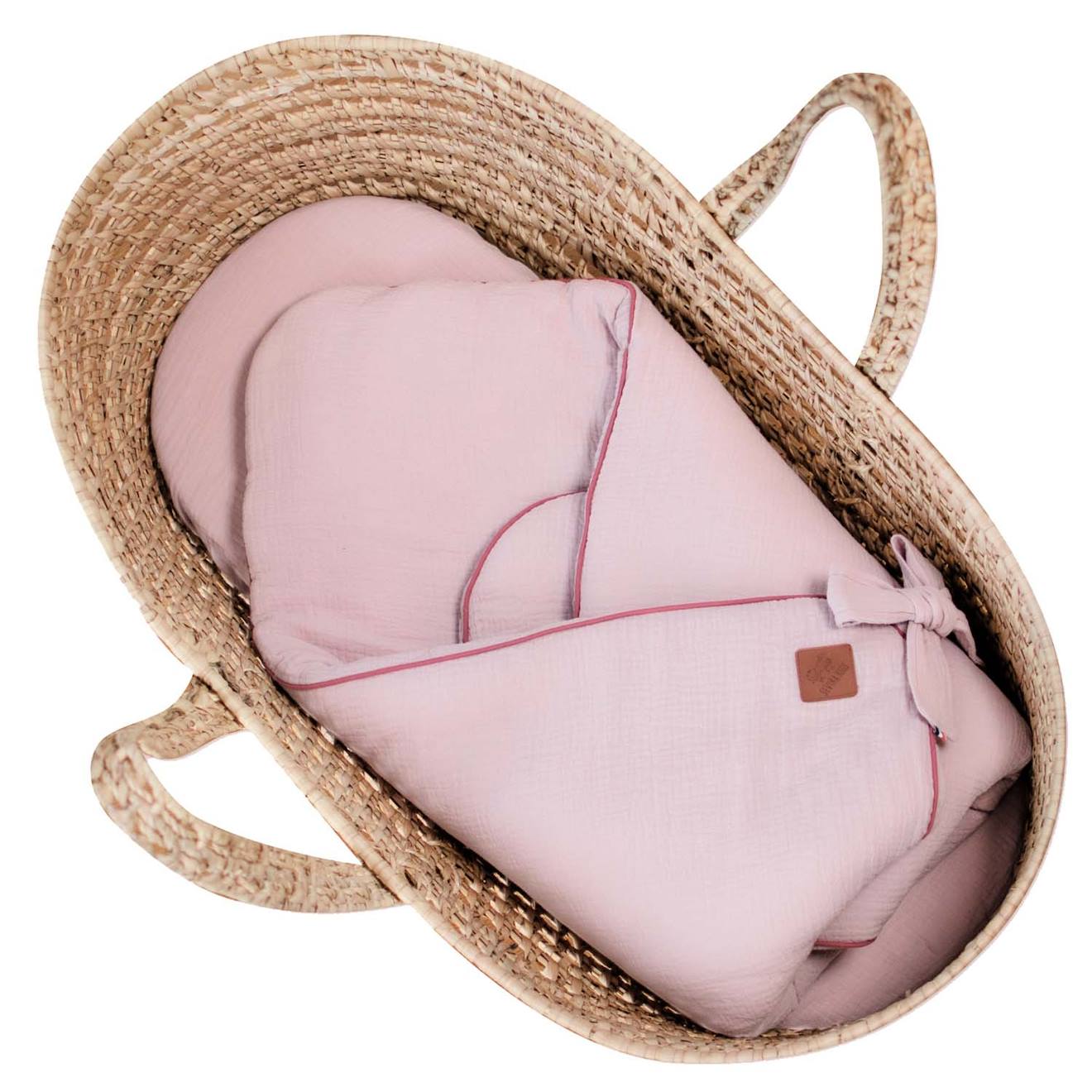 Couverture D'emmaillotage En Gaze De Coton Jeanne Vieux Rose