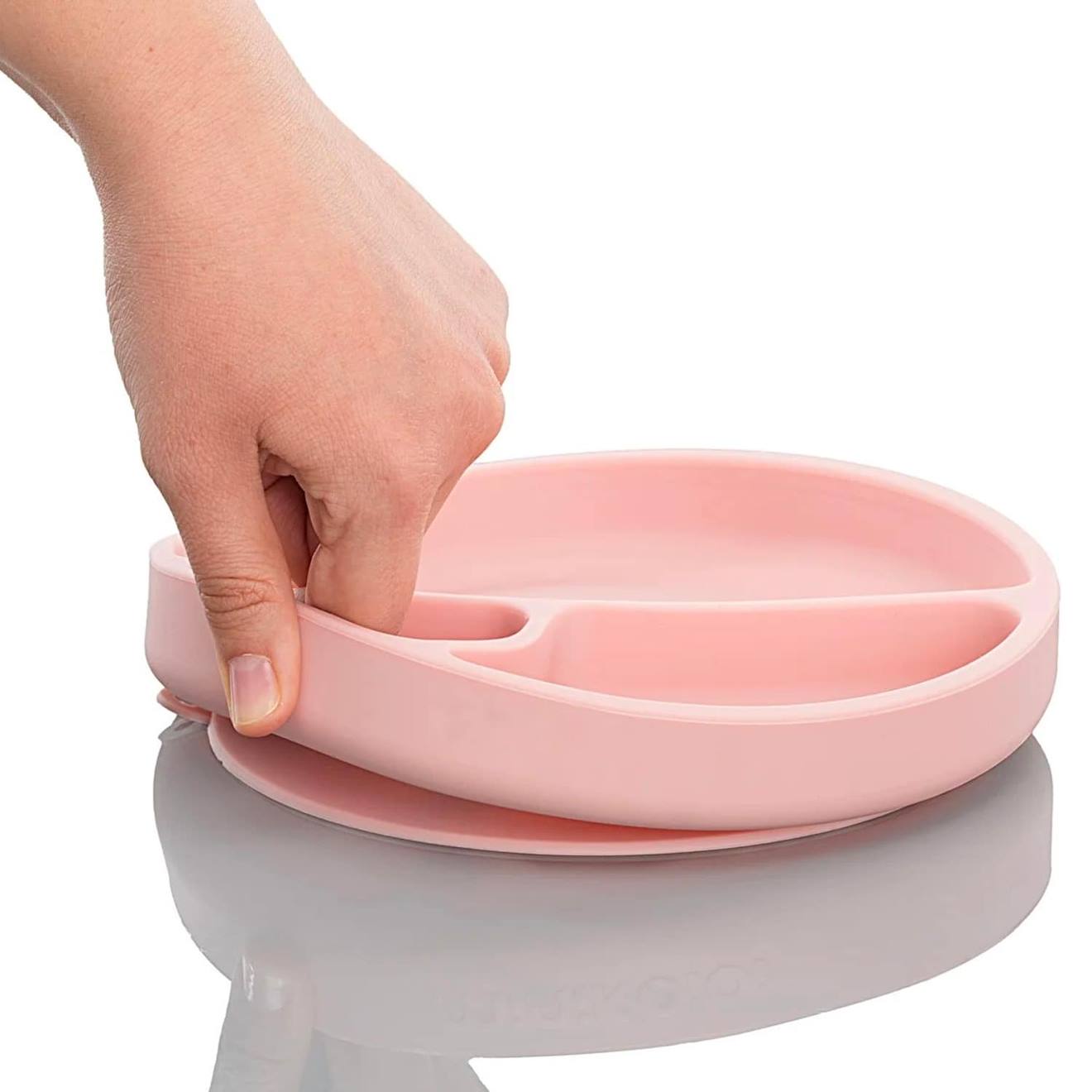 Assiette Bébé À Ventouse En Silicone Rose Clair (Minikoioi) - Image 1