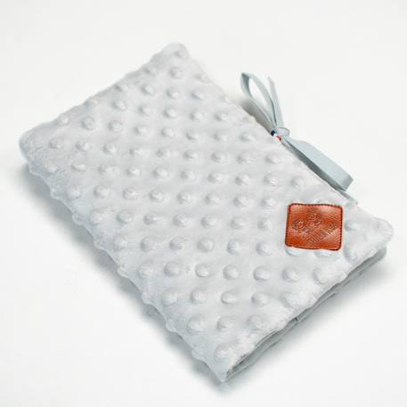 Protège carnet de santé en minky Bleu+Camel+Denim+Écru+Gris+Rose+Vert émeraude 21 - vertbaudet enfant 