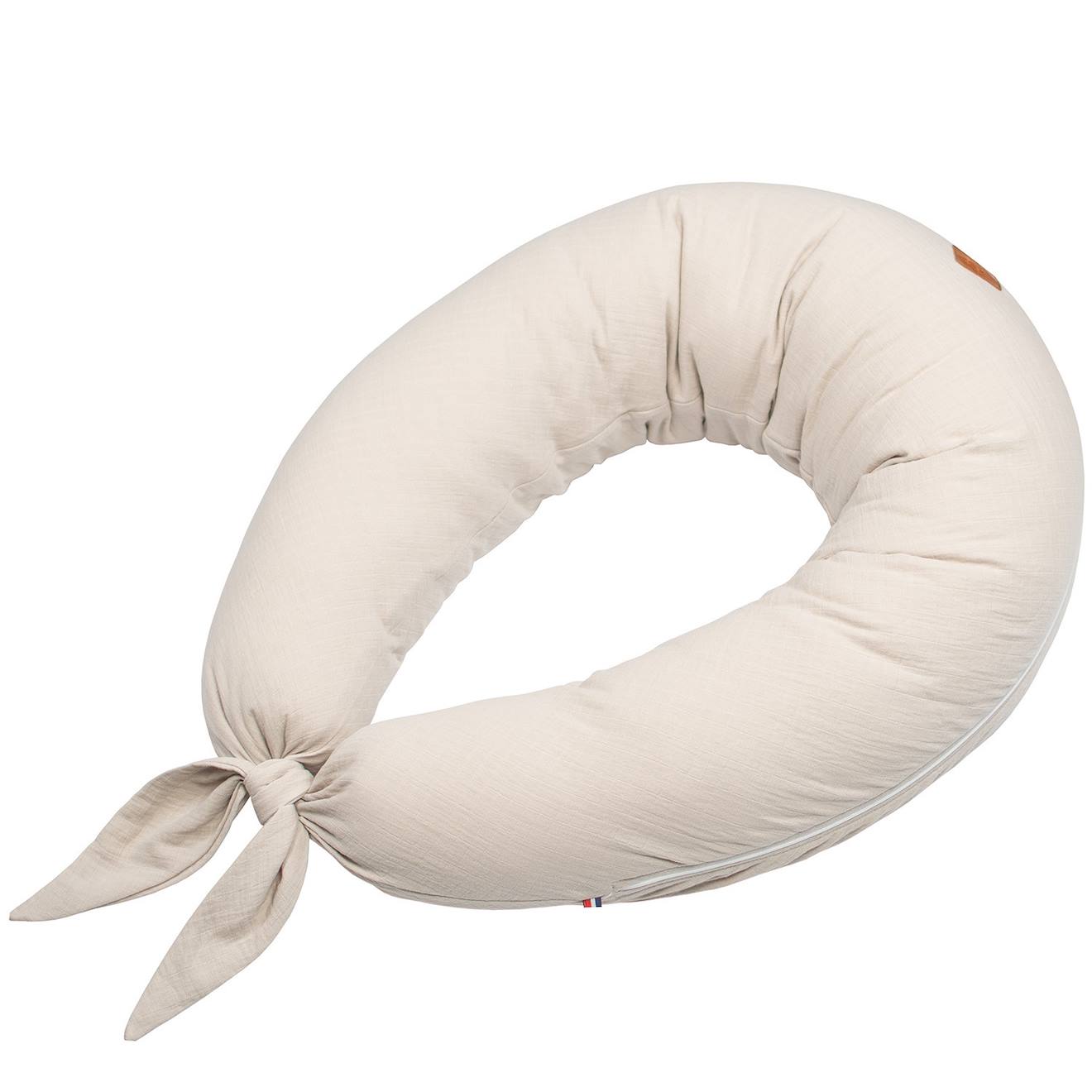 Coussin De Maternité Et D'allaitement + Housse En Gaze De Coton Beige