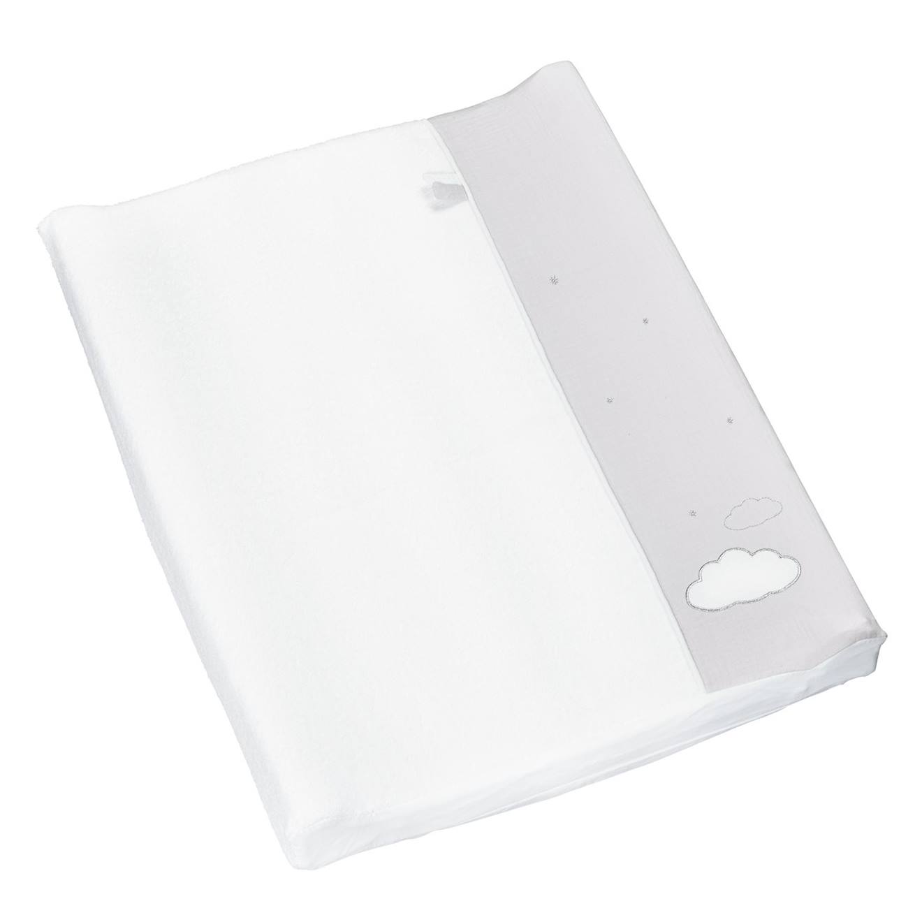 Matelas À Langer En Coton Blanc/gris